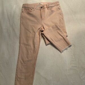 LC Lauren Conrad striped skinny crop with frayed hem, size 14